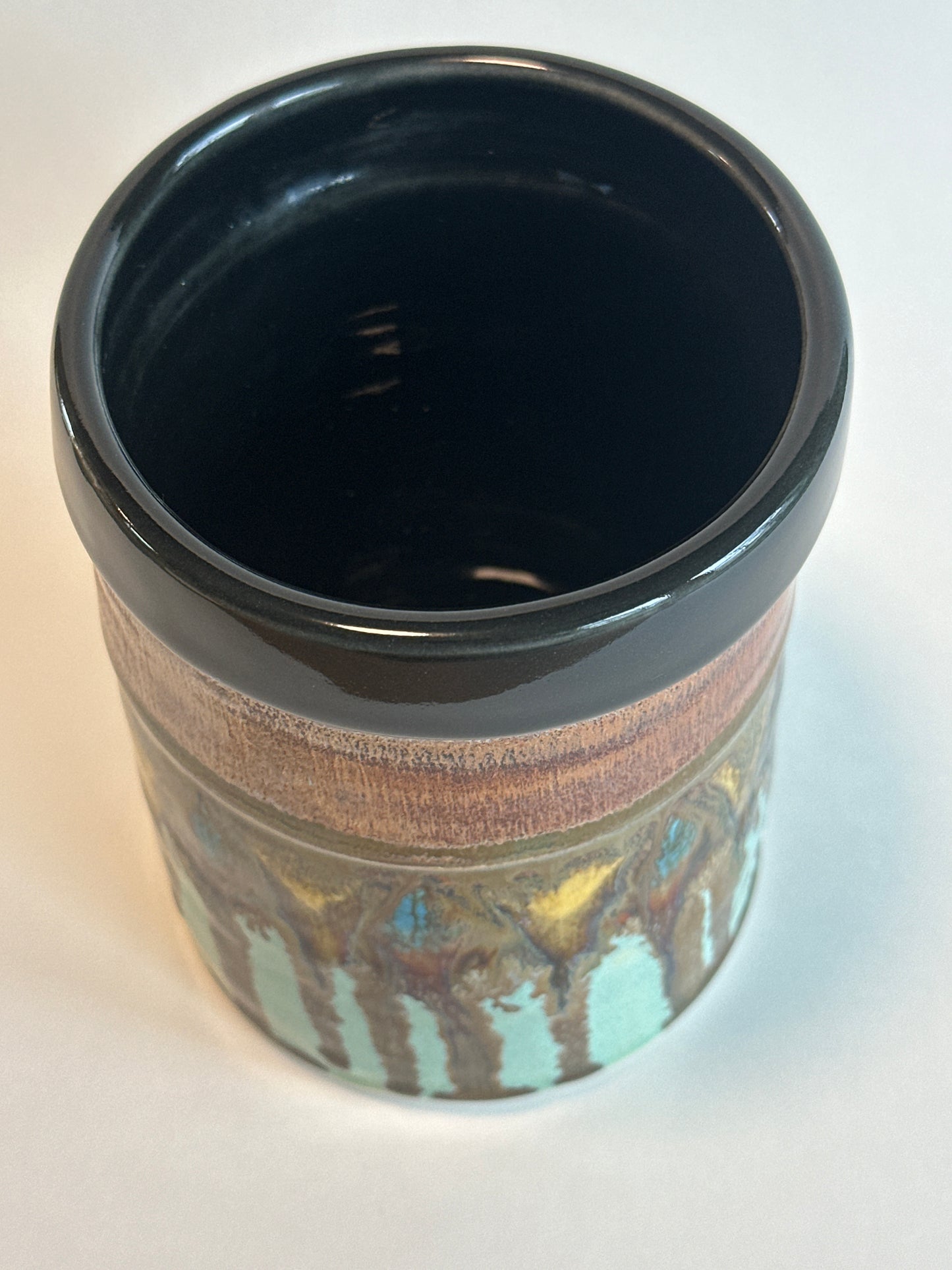 Porcelain Utensil Crock (Copper with Drip Detail)