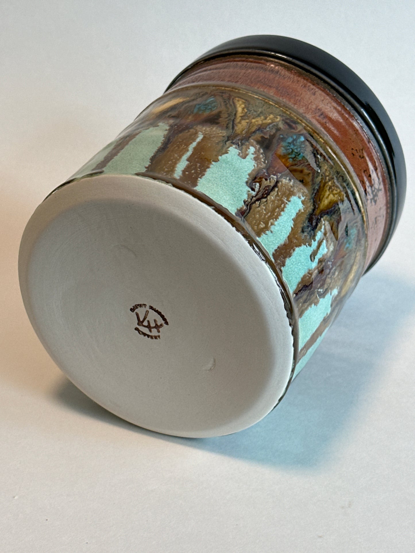 Porcelain Utensil Crock (Copper with Drip Detail)