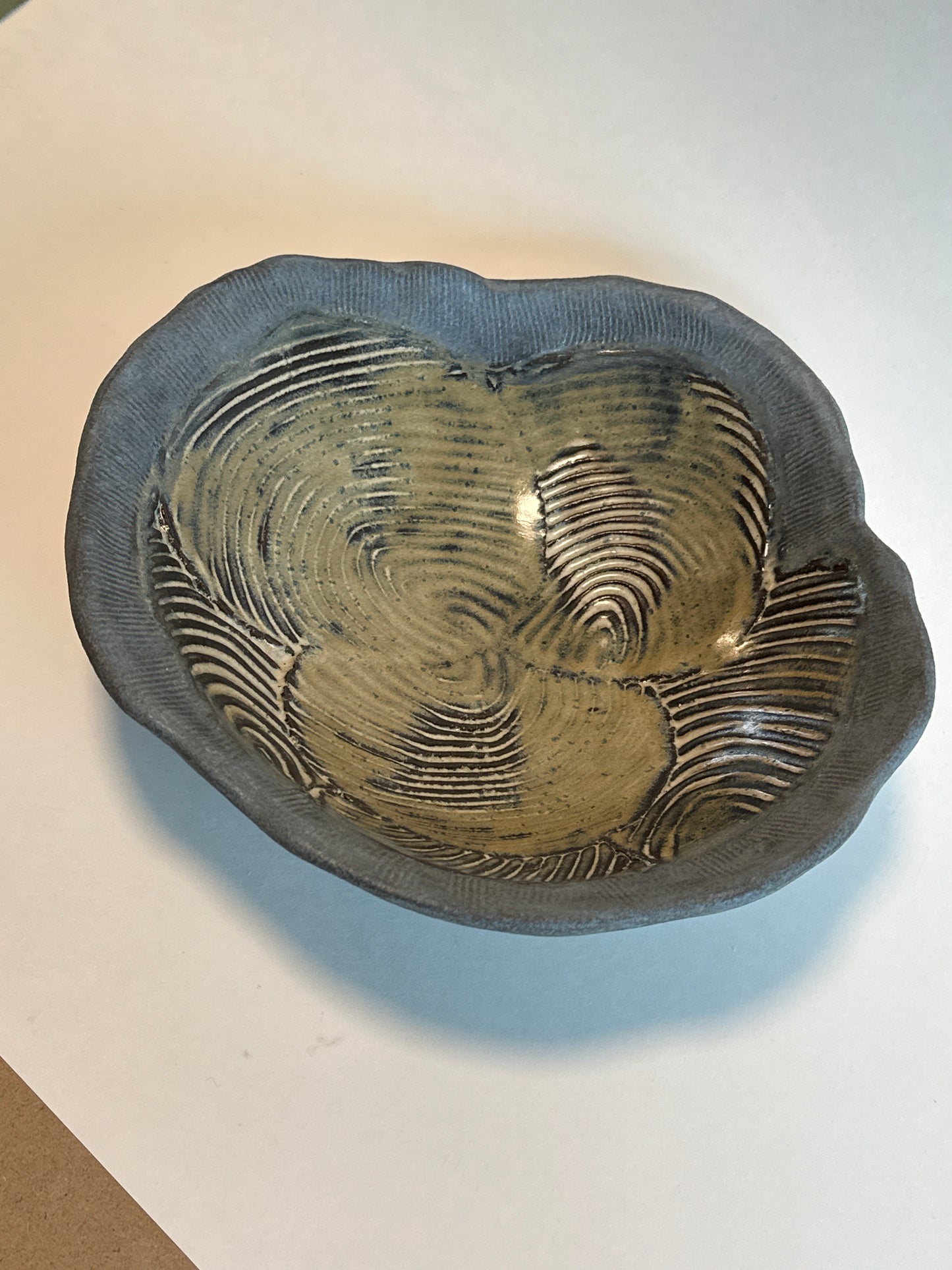 Organic Bluestone Bowl with Spiral Detail