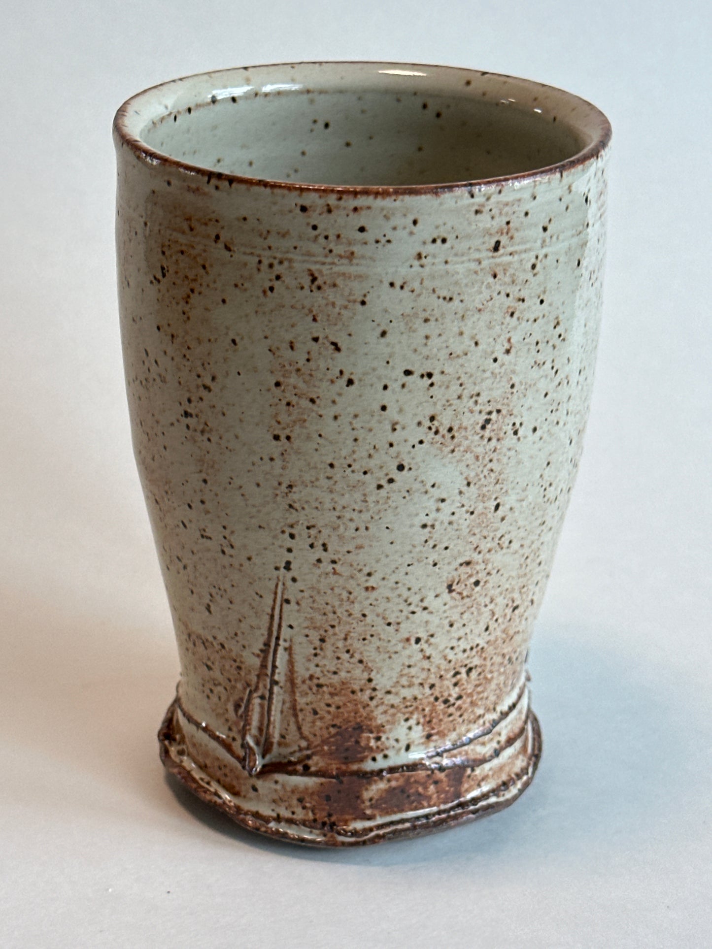 Pattern Foot Tumbler (Rustic White)