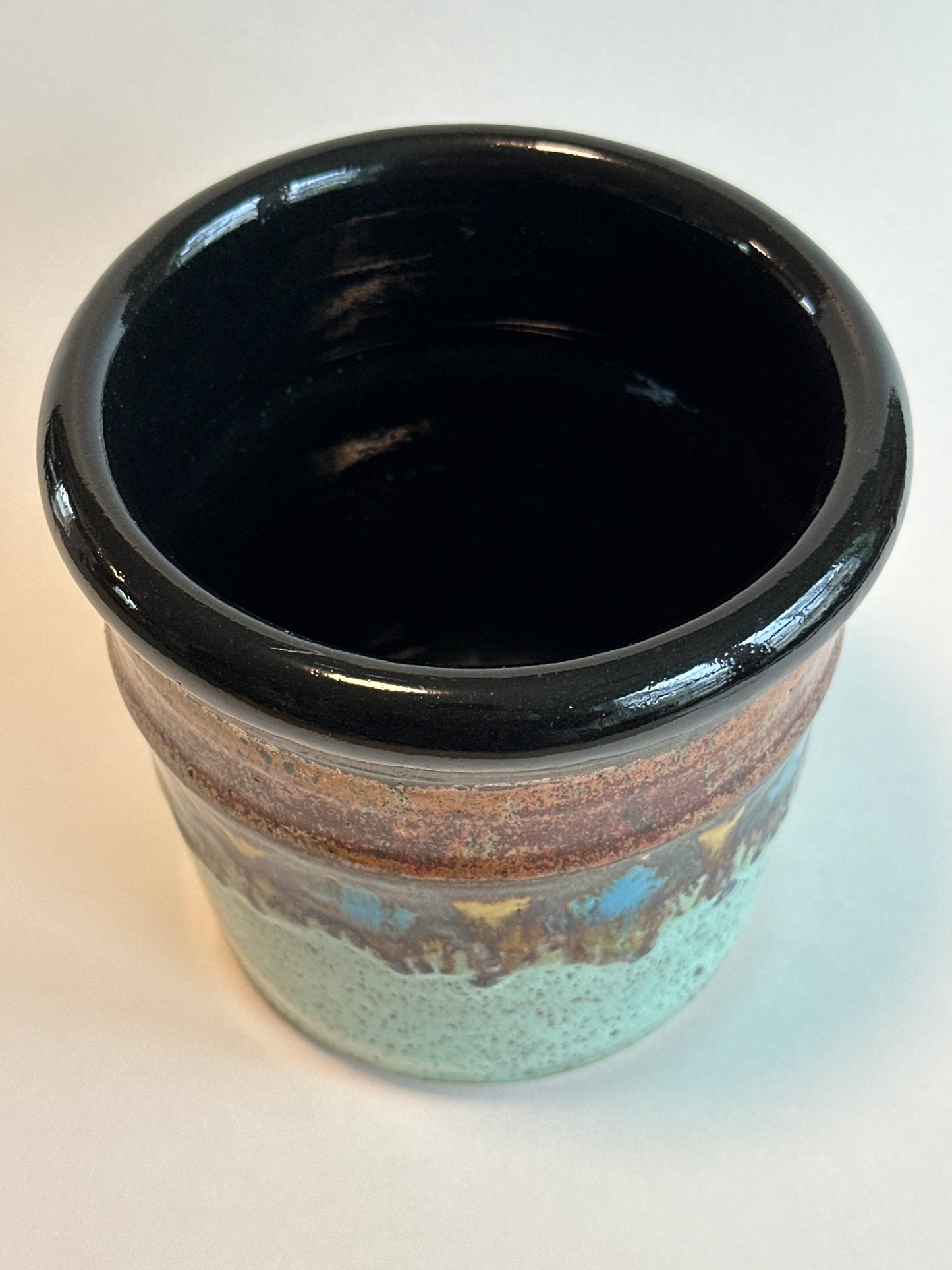 Speckled Stoneware Utensil Crock (Copper with Drip Detail)