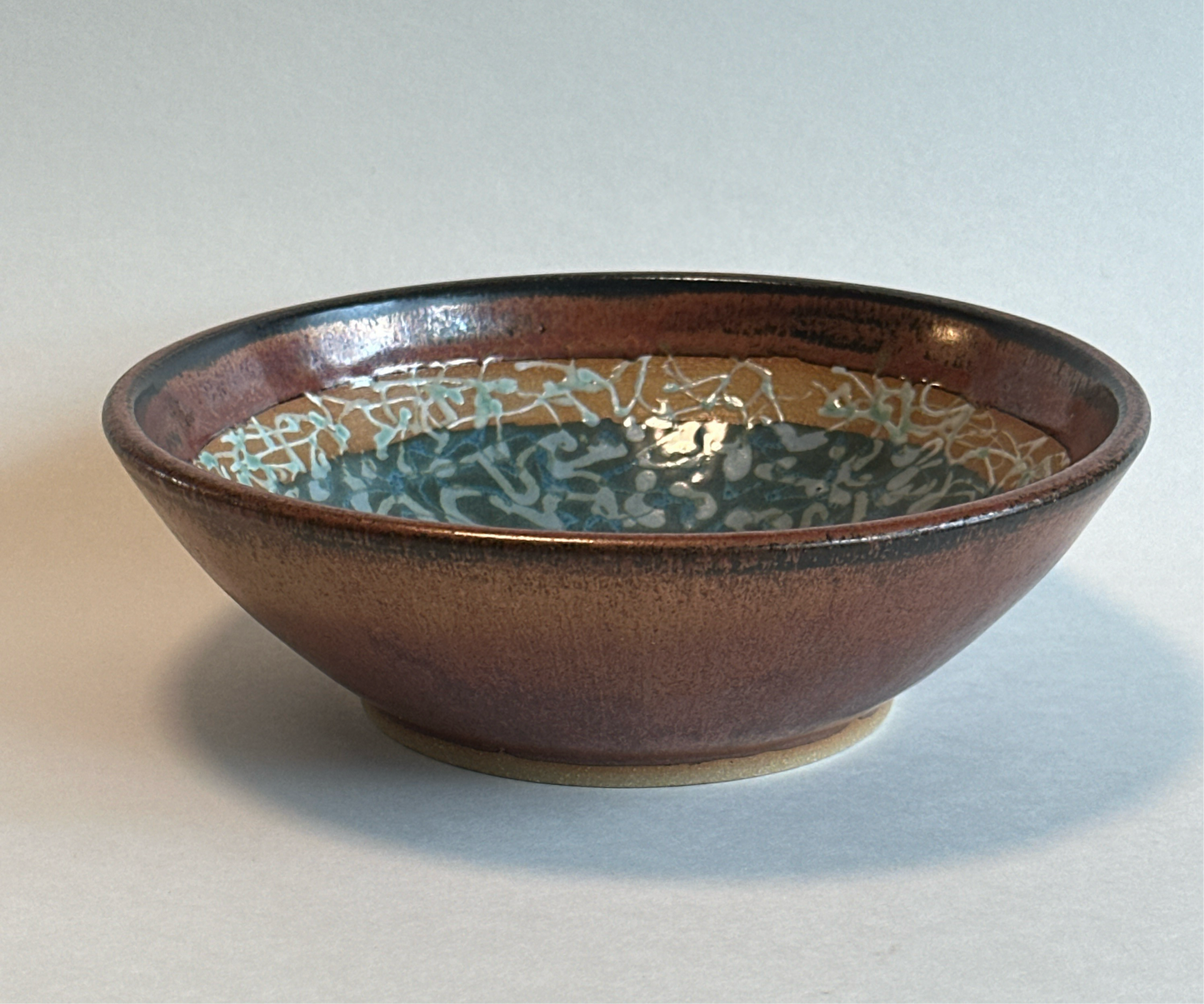 Copper/Green Squiggle Soup or Pasta Bowl 1